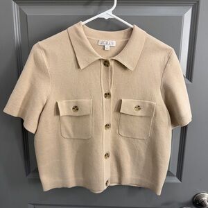 Jcrew Short Sleeve Knit Top in Cream